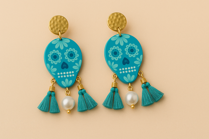 Aretes de Madera Catrina